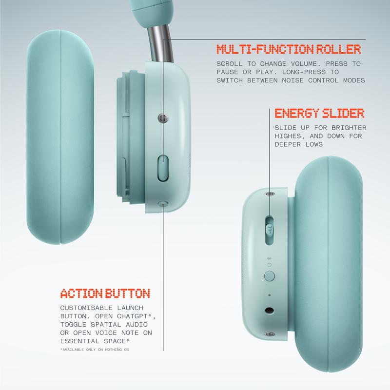 Outdoorfun Cmf Pro Wireless Modular Over-Ear Headphones with Active Noise Cancellation, Hi-Res LDAC, 100-Hour Battery Life, and Interactive Controls